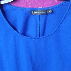 New York & Company Royal Blue Short Sleeve Tee